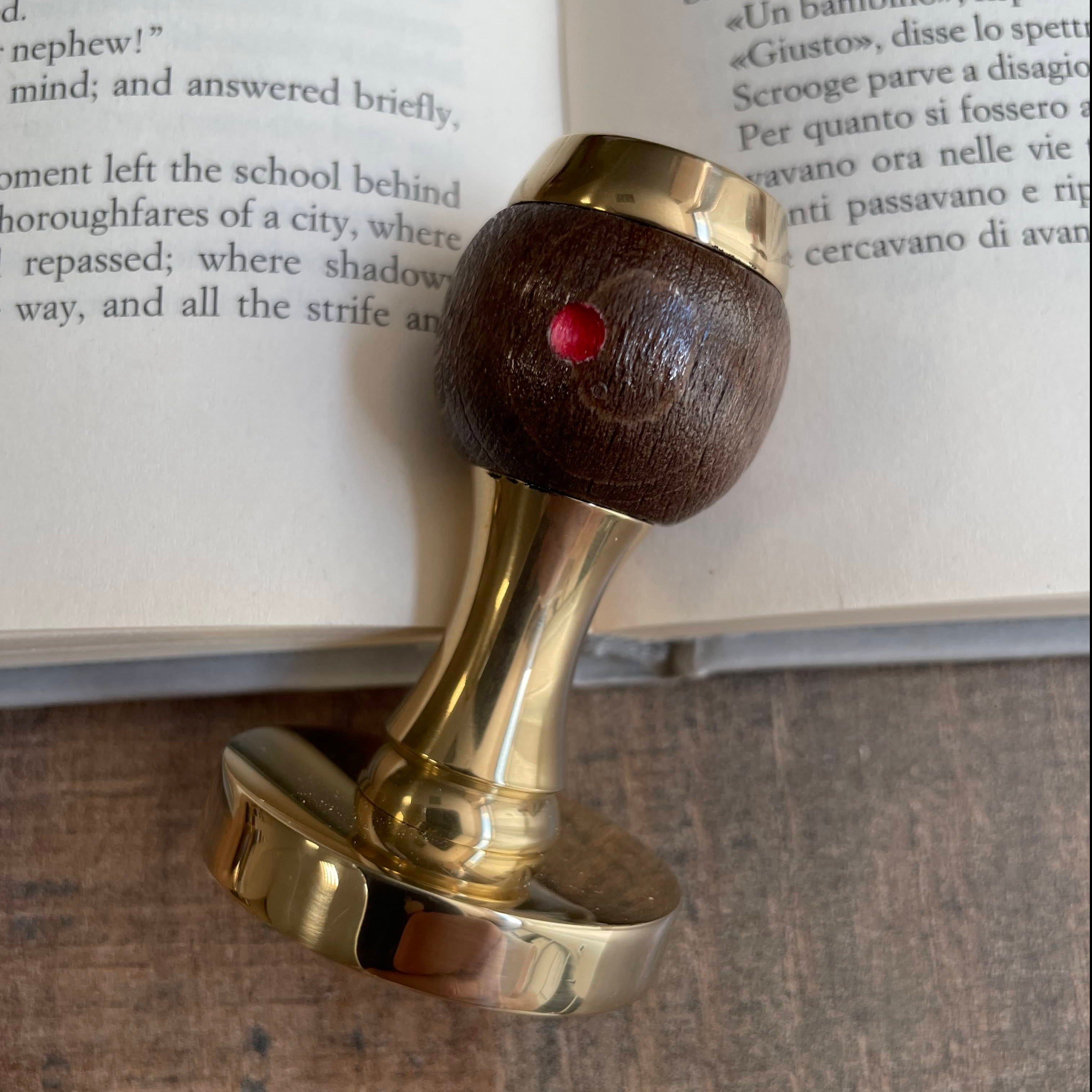 Timbro Ex Libris Quercia con Merlo - d. 40 mm