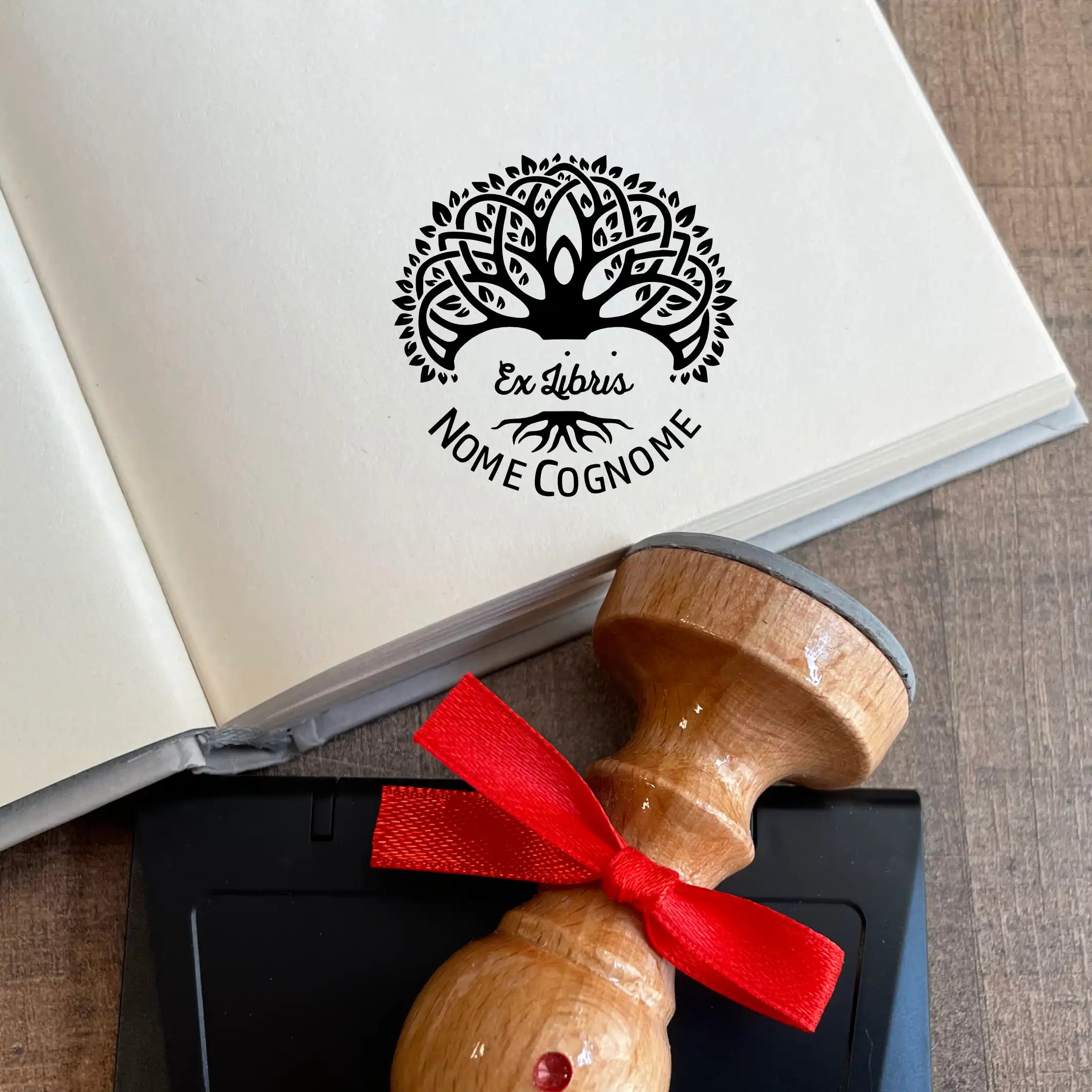Stamp Ex libris tree - d. 40 mm