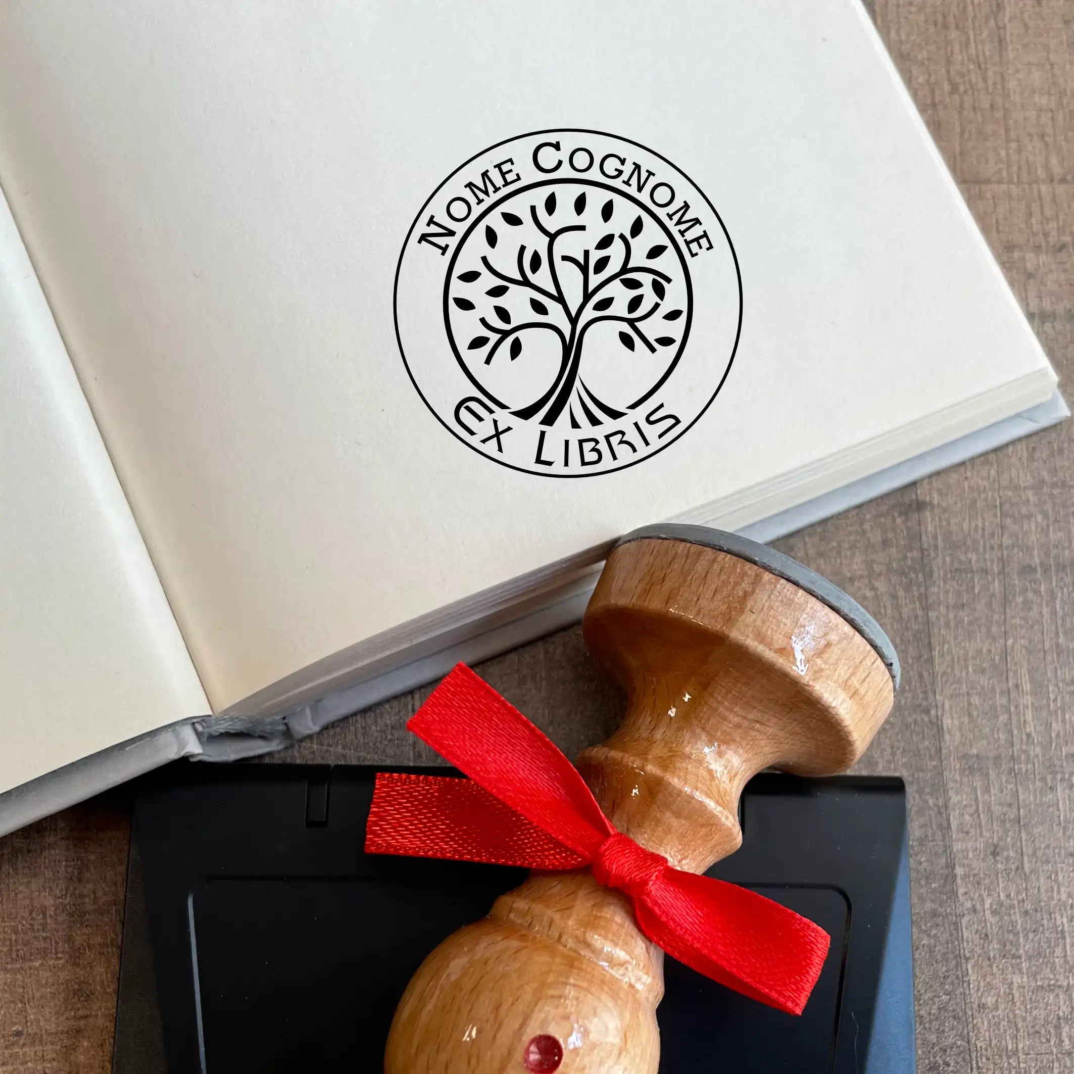 Stamp Ex libris tree of life - d. 40 mm