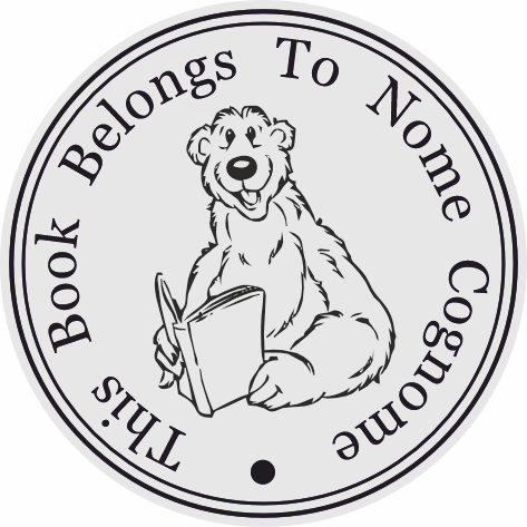 Timbro Ex Libris Orso - d. 40 mm