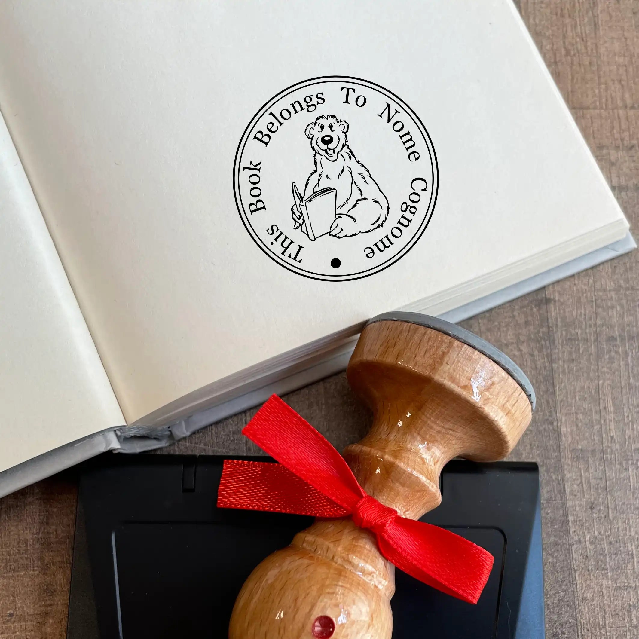Timbro Ex Libris Orso - d. 40 mm