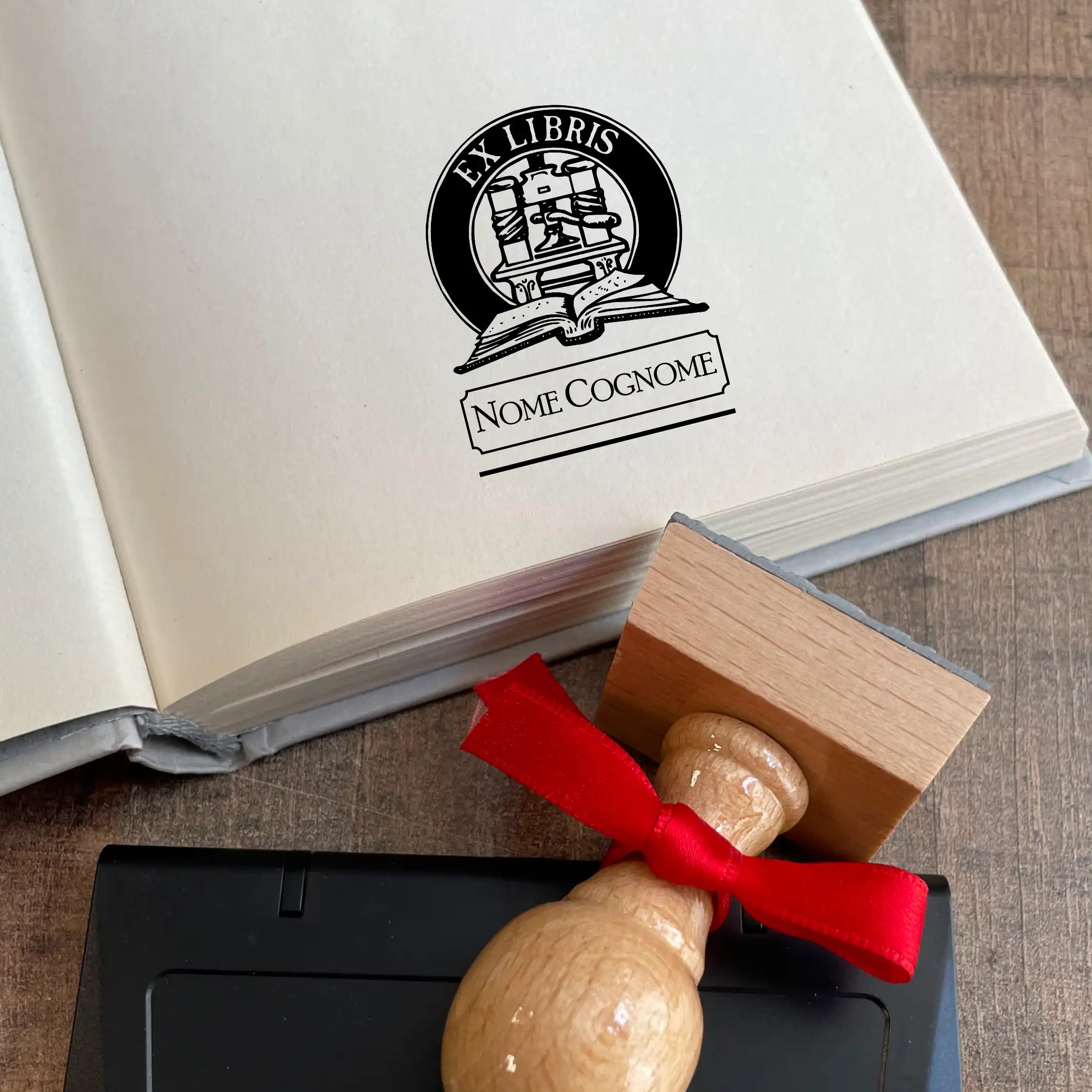 Timbro Personalizzato Per Libri In Legno - Ex Libris Con Gomma, 4 Design, Ideale Per Biblioteche, Insegnanti E Appassionati - Foto 9