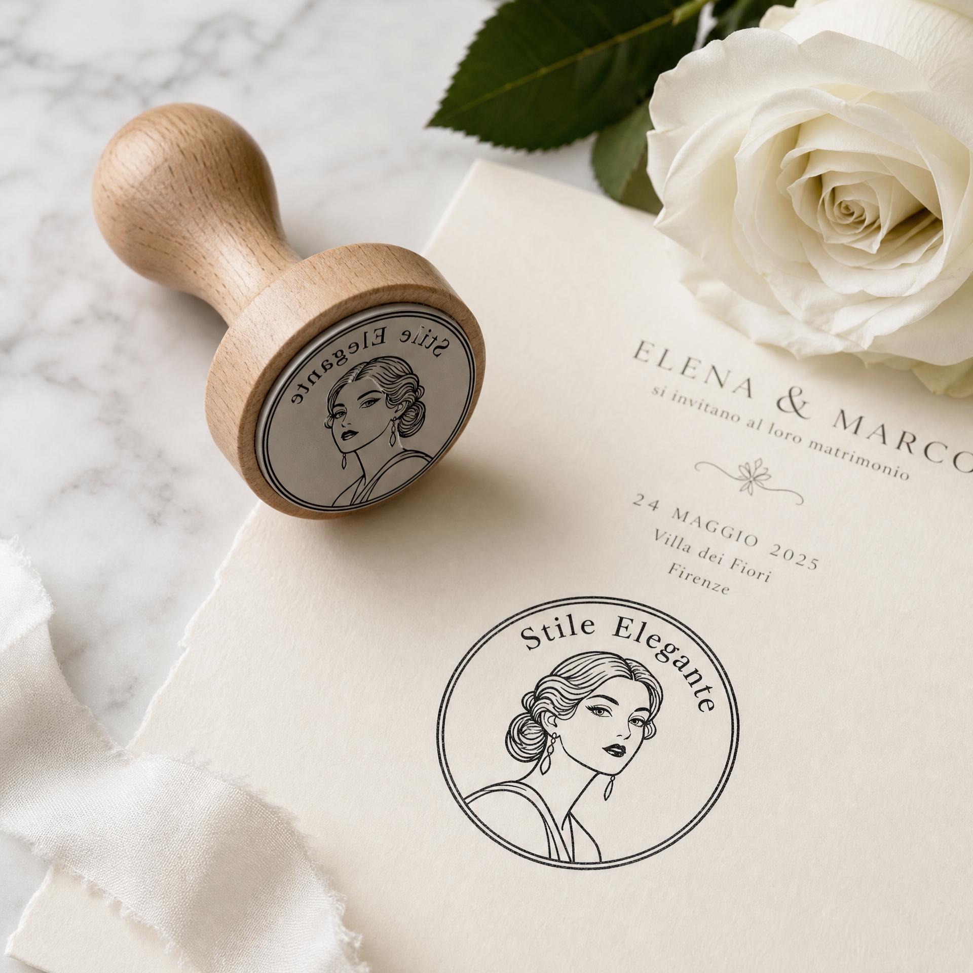 Personalisierte Ex Libris Stempel - Volpe - d. 40 mm