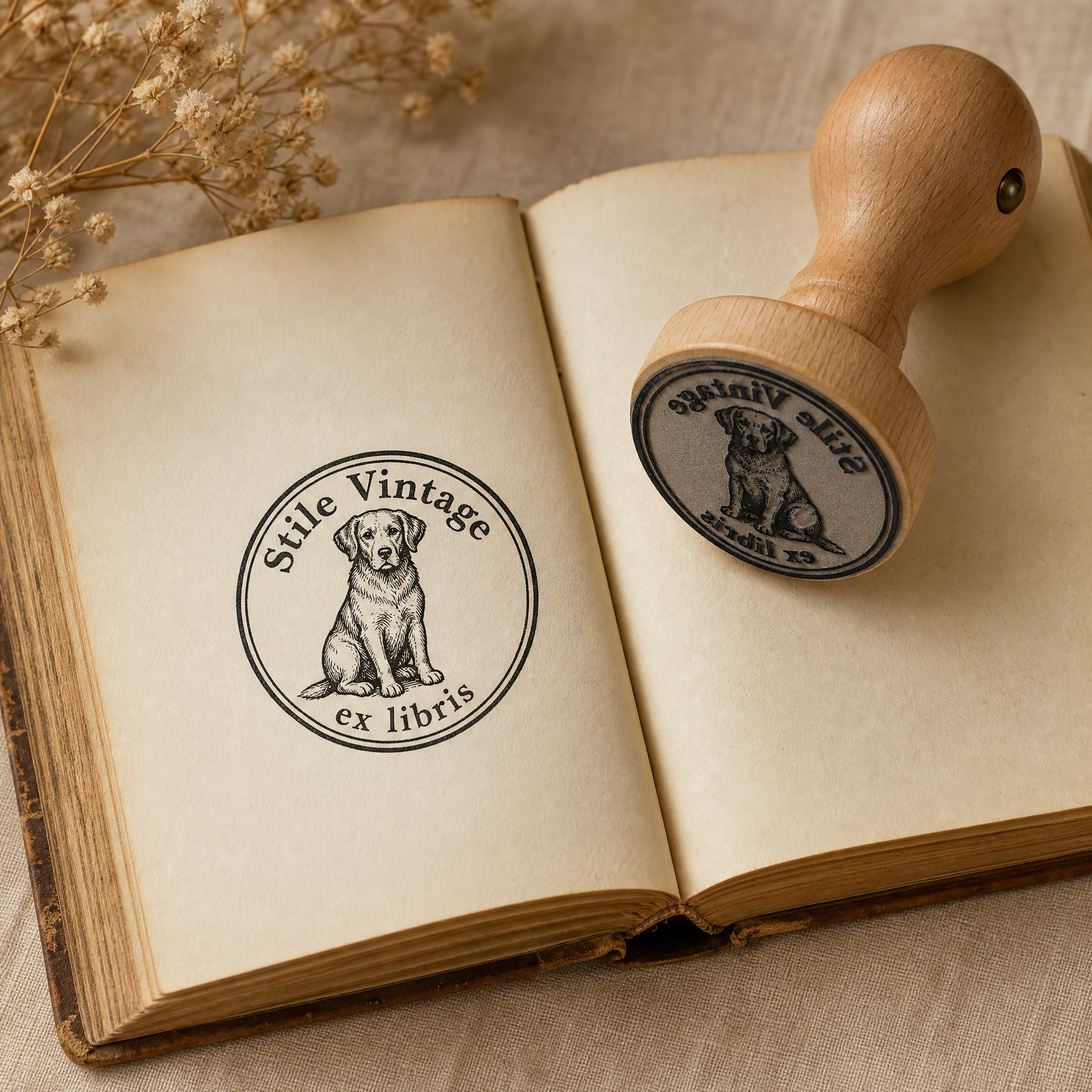 Personalisierte Ex Libris Stempel - Volpe - d. 40 mm