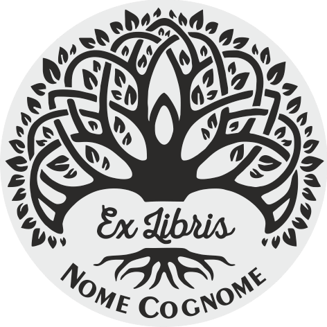 Timbro Ex Libris Albero - d. 40 mm - timbriexlibris