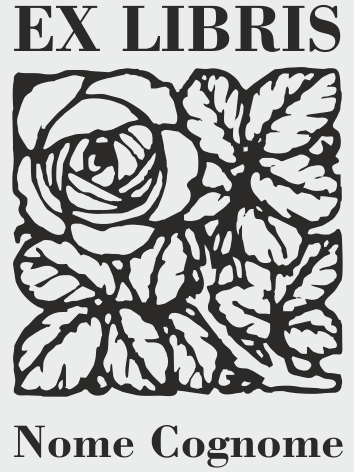 Timbro Ex Libris le Rose - 30x40 mm - timbriexlibris