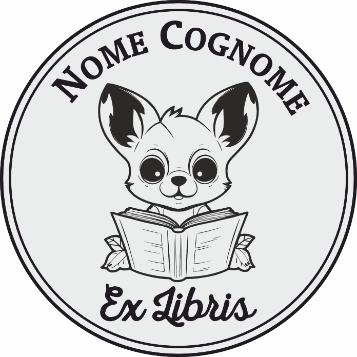 Timbro Ex Libris Chihuahua - d. 40 mm - ExLibris