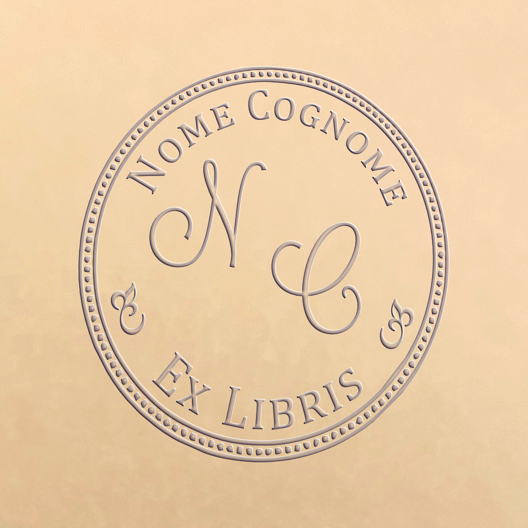 Timbre sec Initiales Ex Libris