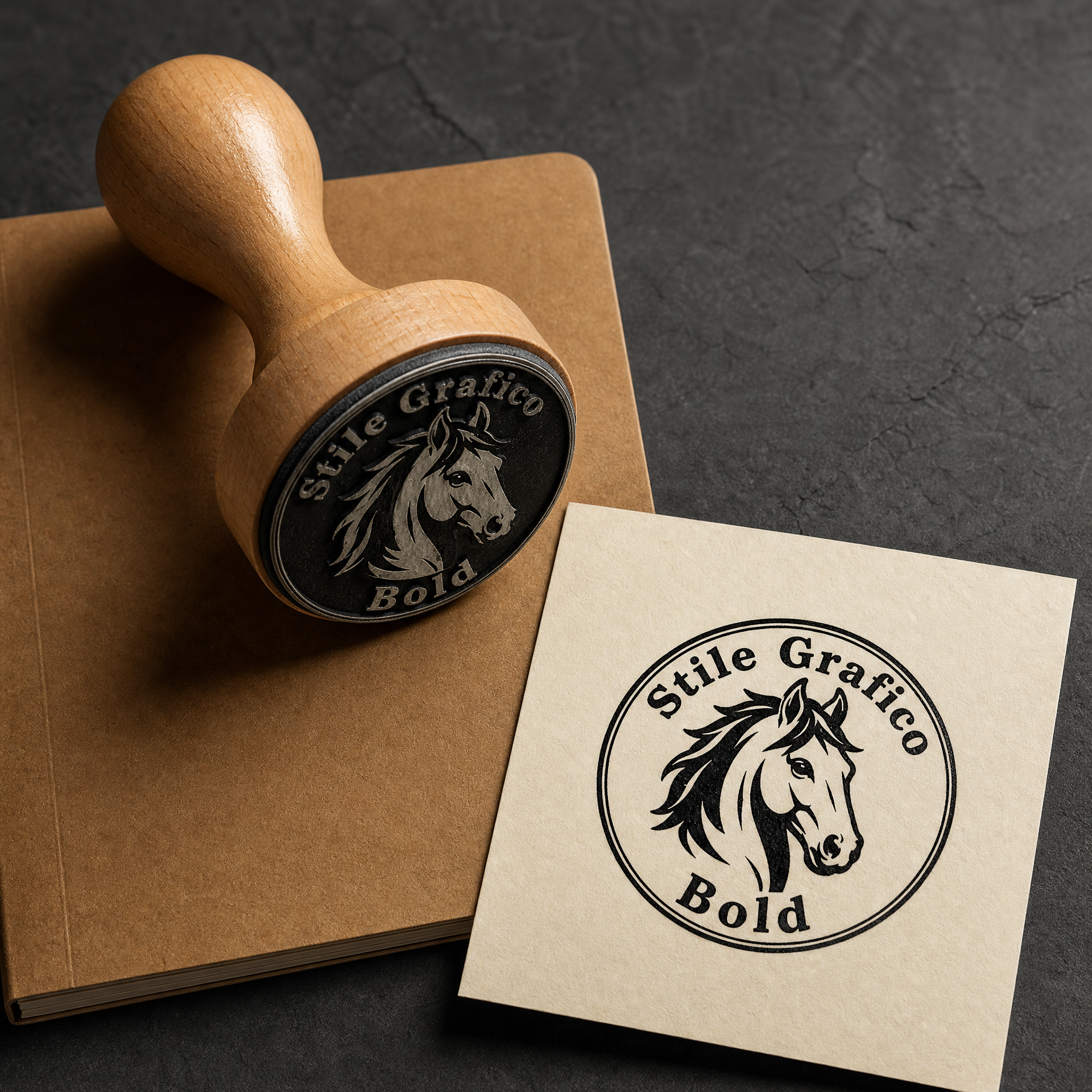 Personalized ex libris stamp - Volpe - d. 40 mm
