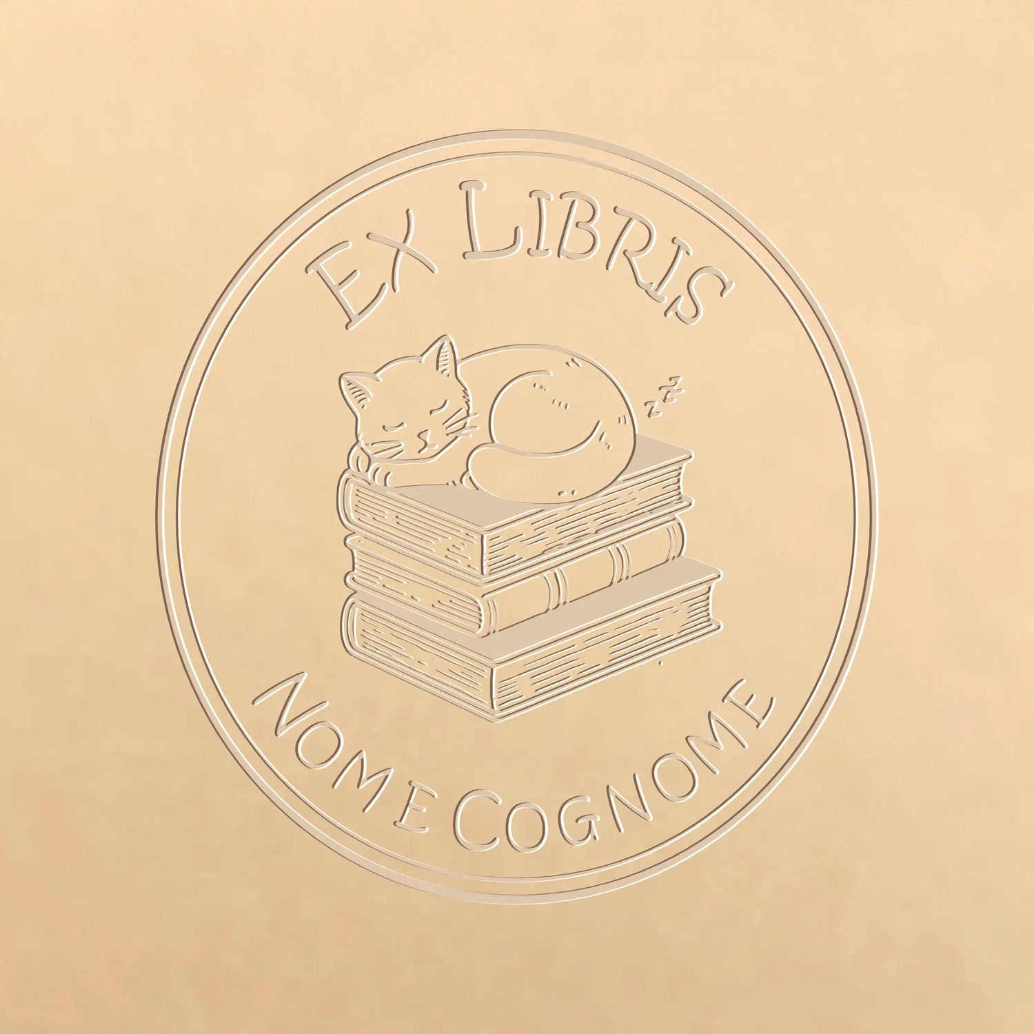 Dry Stamp Ex Libris Cat στο βιβλίο