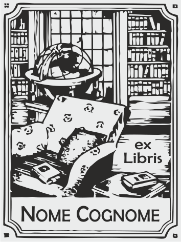 Timbro Ex Libris Biblioteca - 30x40 mm - timbriexlibris