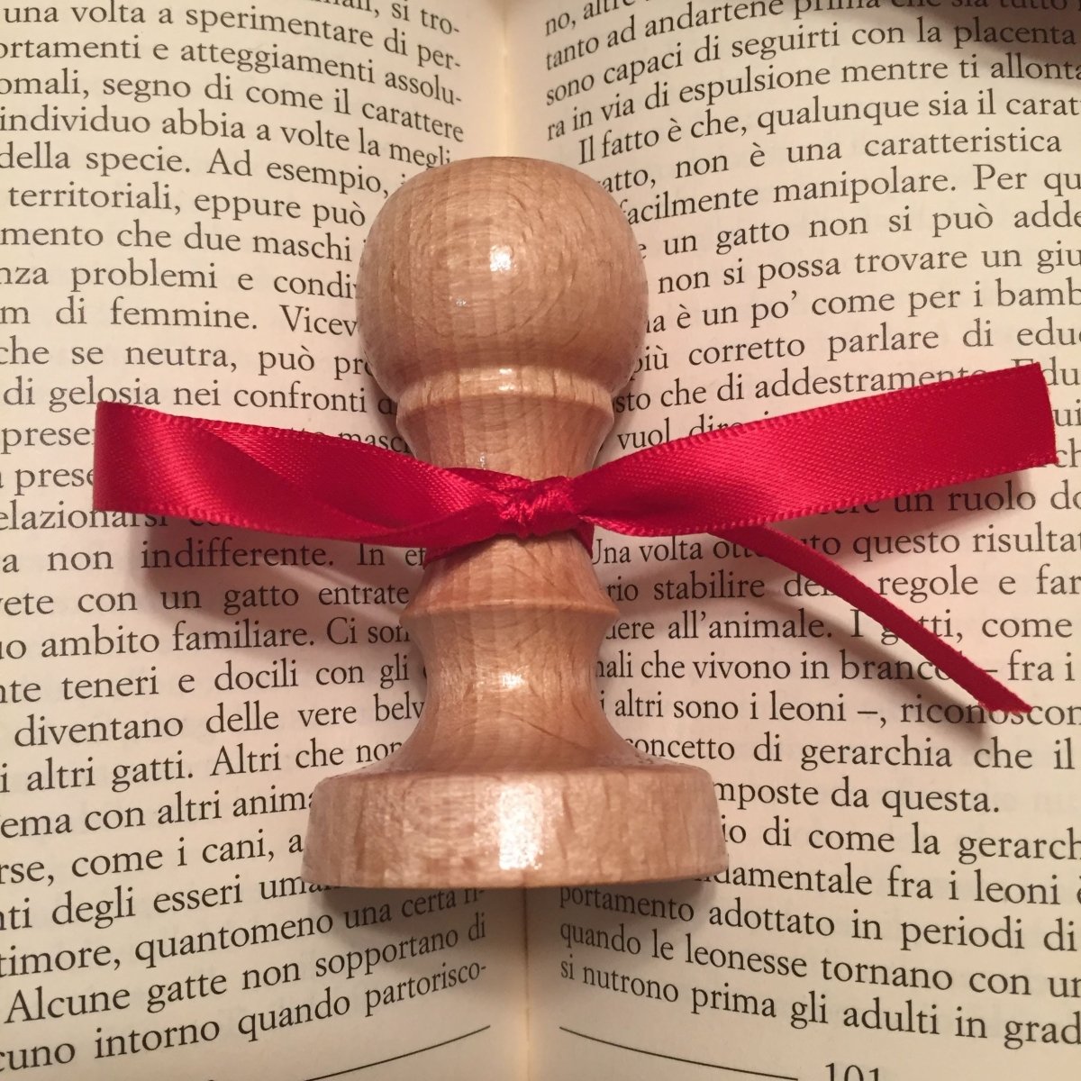 Timbro Ex Libris Fiori su Libro - d. 40 mm - timbriexlibris