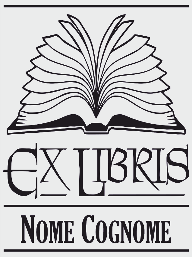 Timbro Ex Libris Libro - 30x40 mm - timbriexlibris